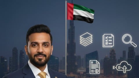 Online VAT Training for UAE, Bahrain and Oman Advanced UAE VAT course thumbnail with a finance professional, UAE flag and compliance icons