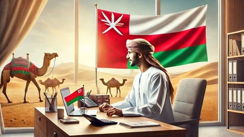 Online VAT Training for UAE, Bahrain and Oman Oman VAT course thumbnail showing a finance professional at a desk with the Oman flag